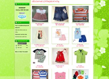 Thiết kế web bán hàng quần áo trẻ em