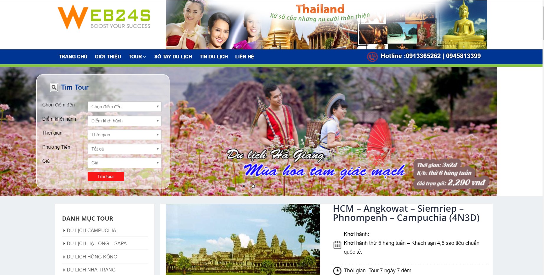 Thiết kế Website du lịch chuyên nghiệp