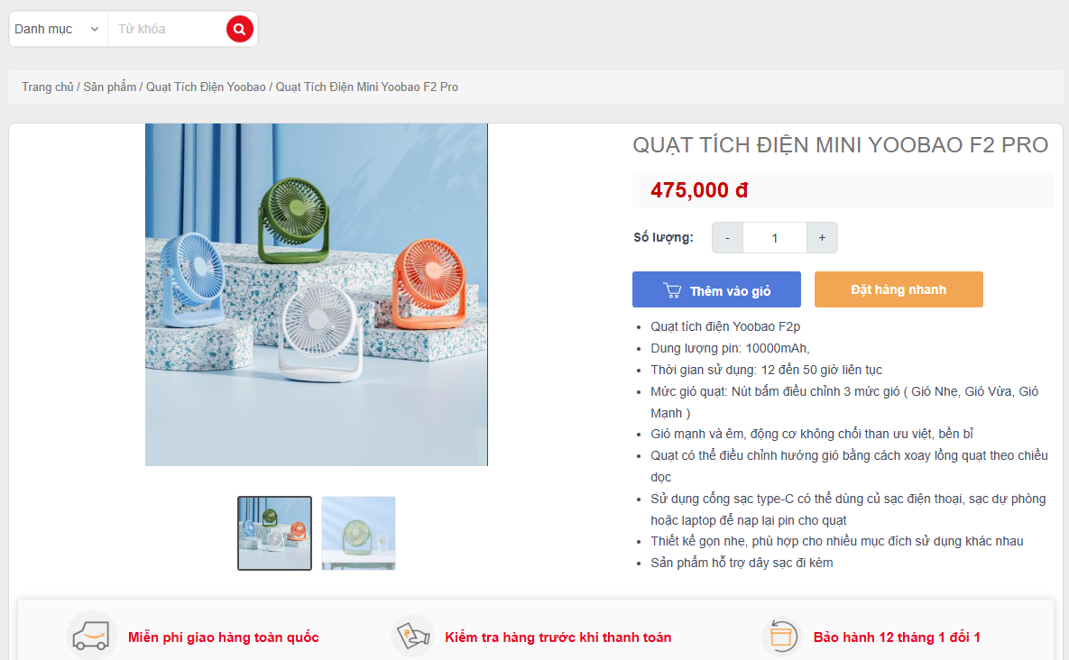 Chi tiết sản phẩm Yoobao