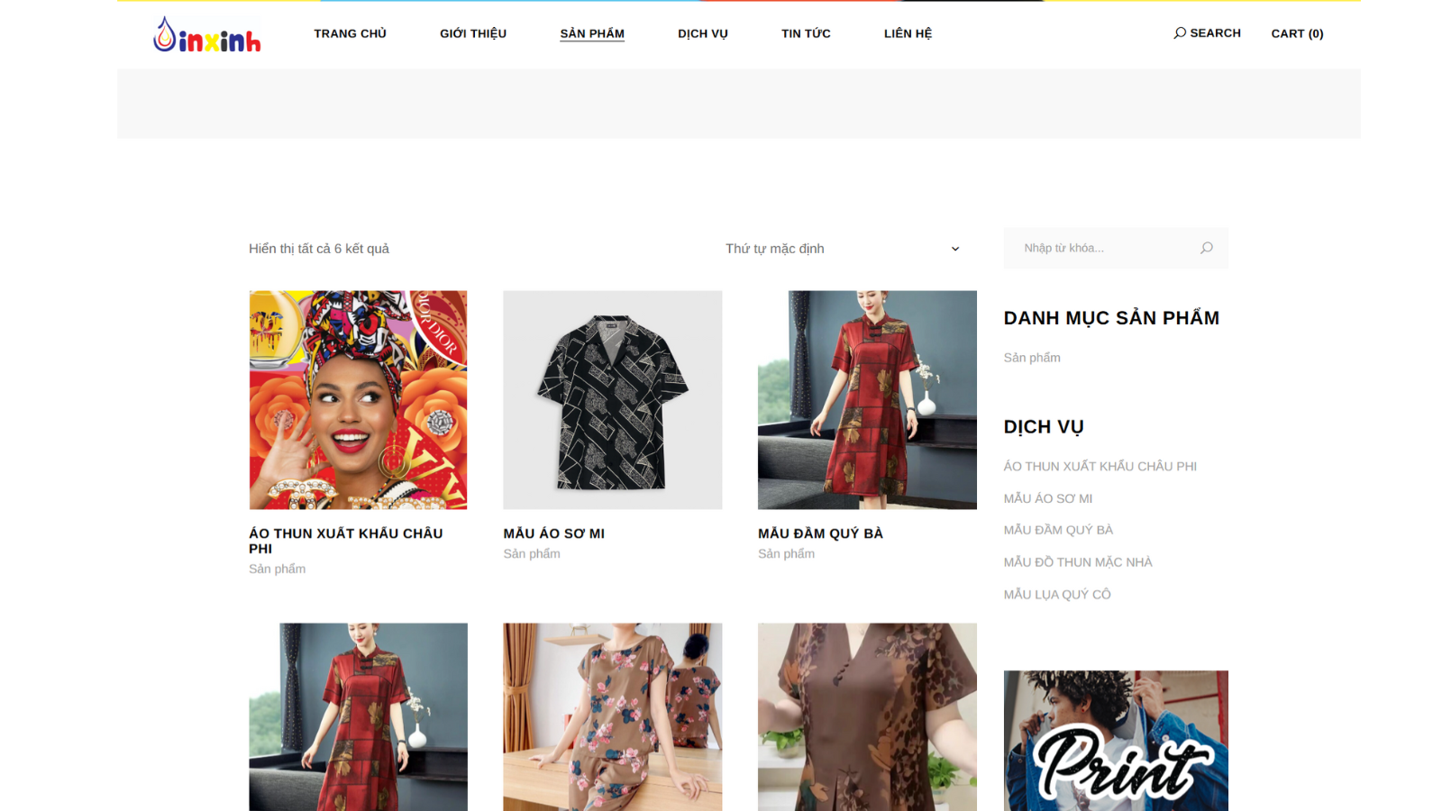 giao diện website inxinh