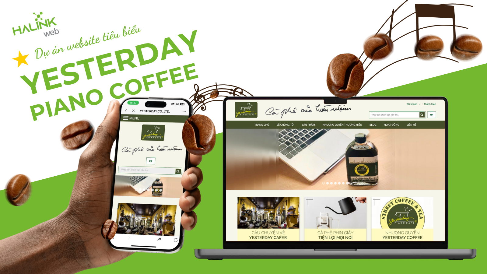 Website Yesterday Piano Cafe – Thiết kế để truyền tải giá trị