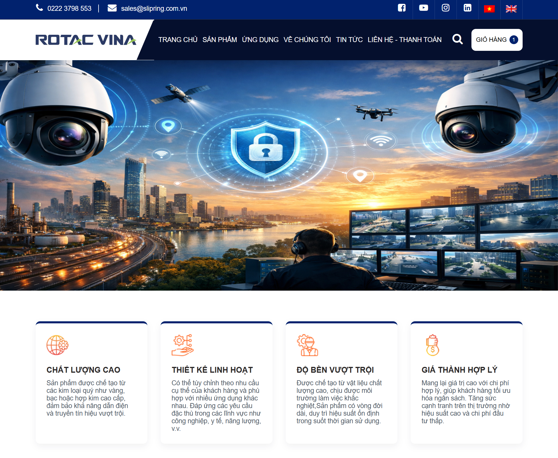 giao diện website Rotac Vina